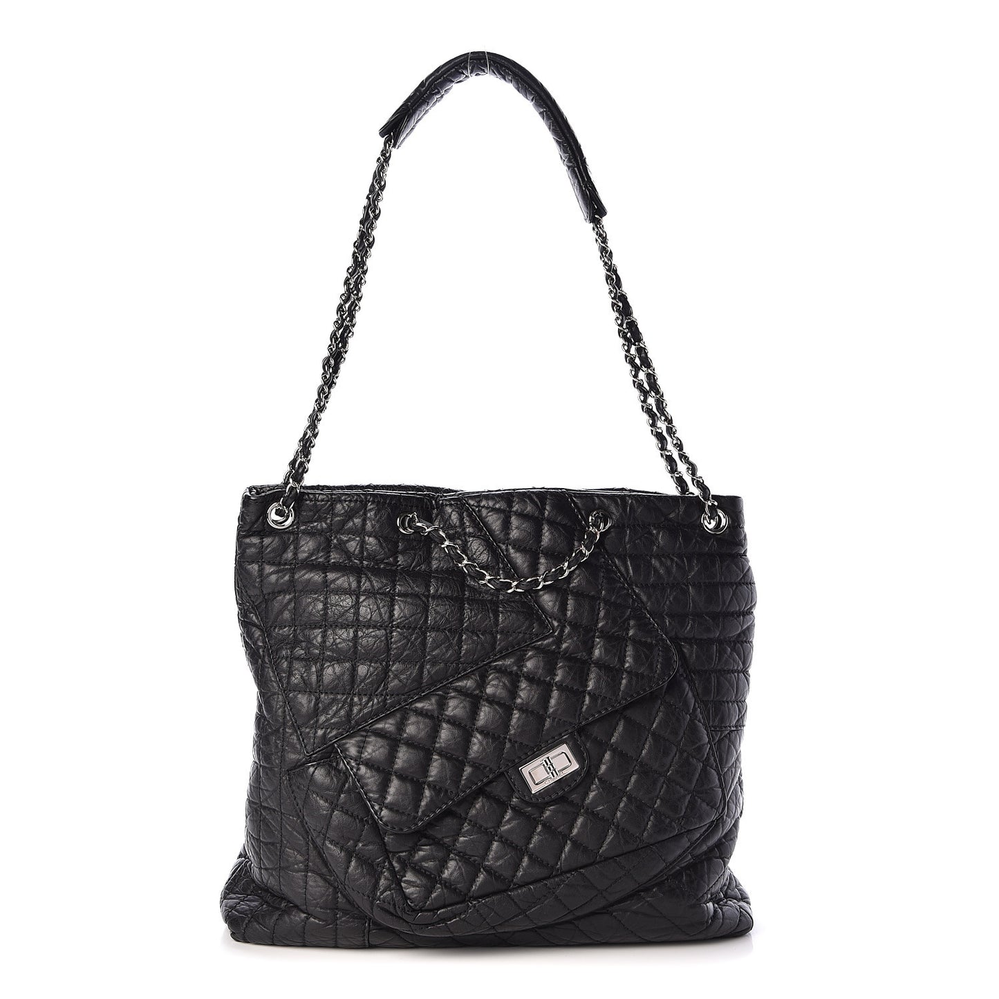 Aged Calfskin Karl's Cabas Tote Black