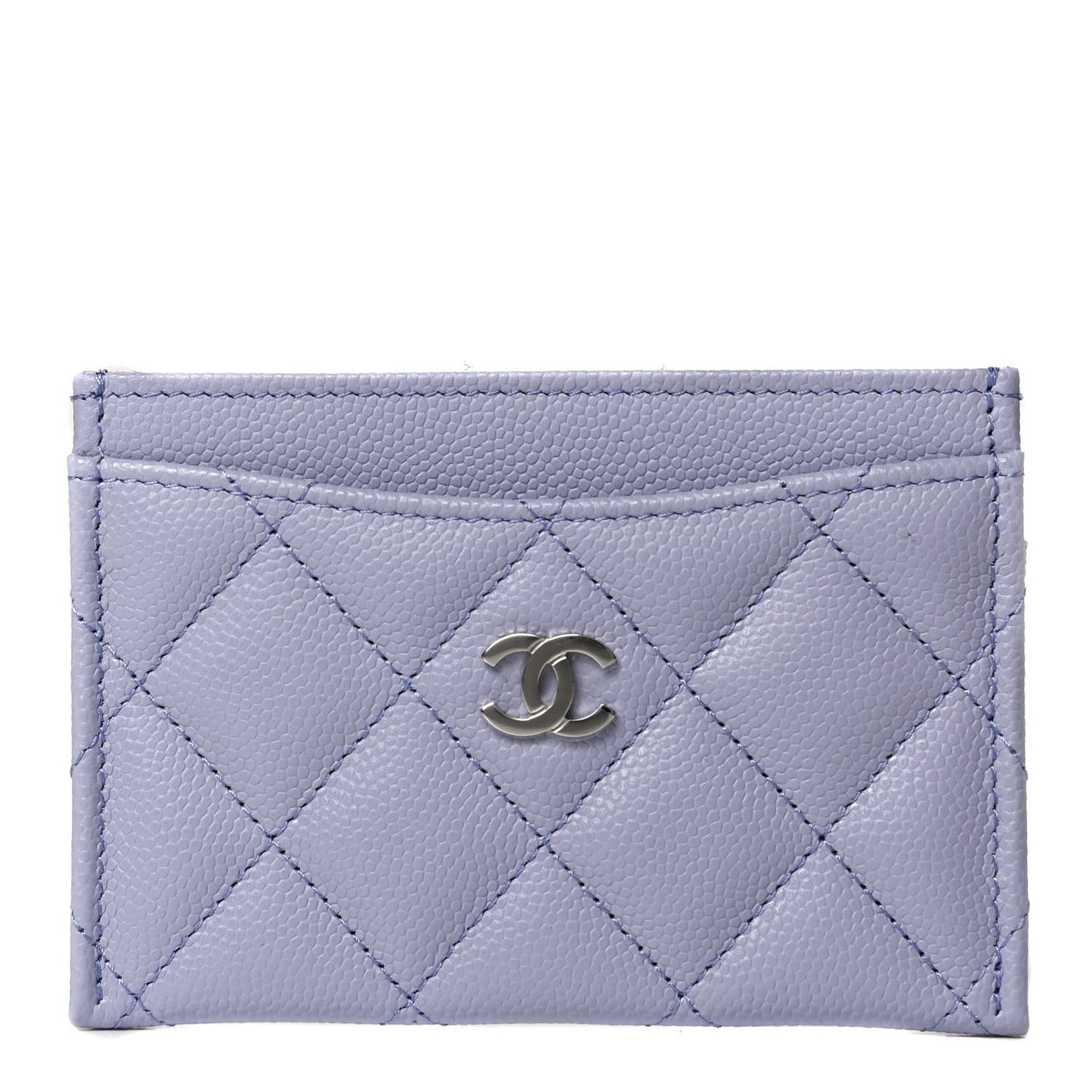 Caviar Quilted Card Holder Light Purple