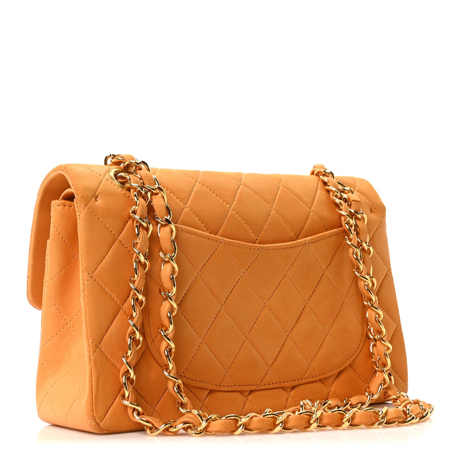 Chanel Lambskin Quilted Small Double Flap Yellow 3 of 10