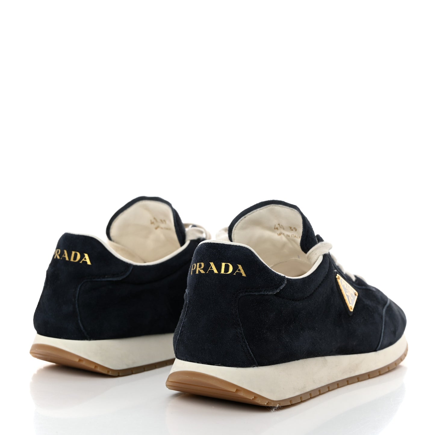 Suede Logo Womens Low Top Sneakers 39 Navy