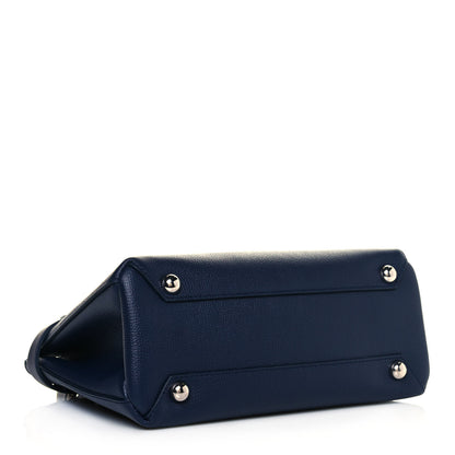 Burberry Grainy Calfskin House Check Small Banner Tote Regency Blue 4 of 12