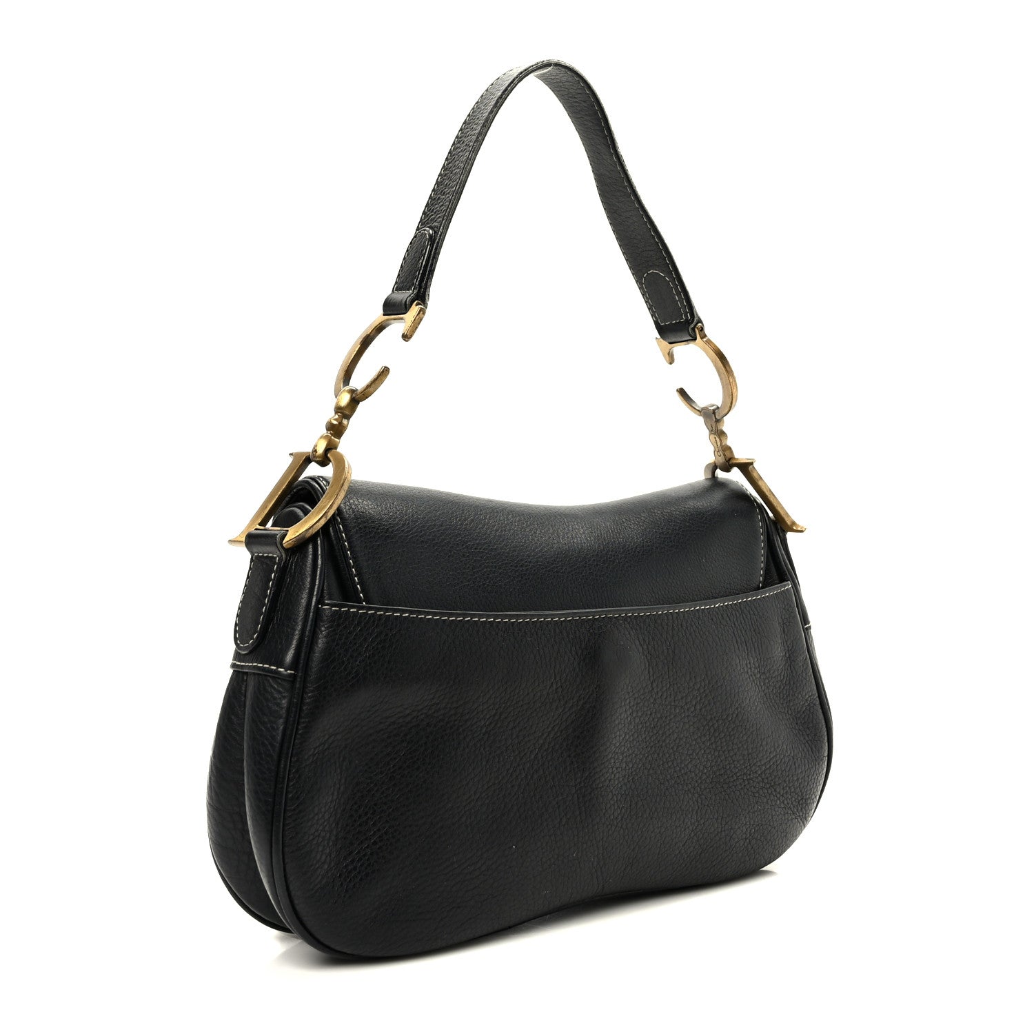Christian Dior Calfskin Double Saddle Bag Black 3 of 10