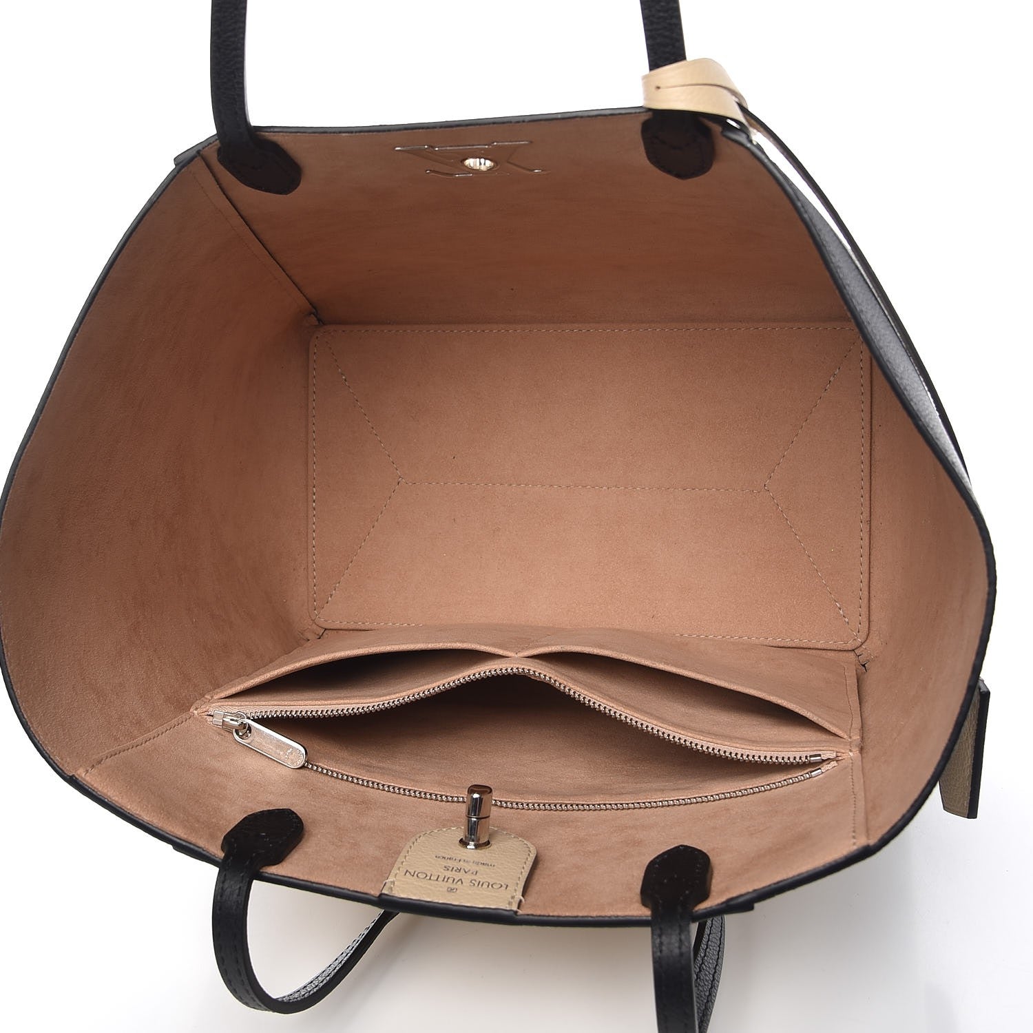 Louis Vuitton Calfskin Lockme Cabas Vanille Black 5 of 11