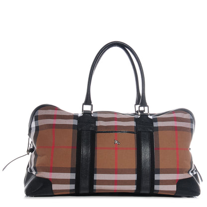 Burberry Textured Leather House Check Holdall Black 1 of 11