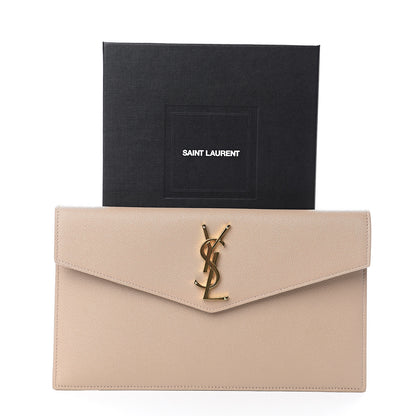 Saint Laurent Grain De Poudre Uptown Pouch Dark Beige 6 of 6