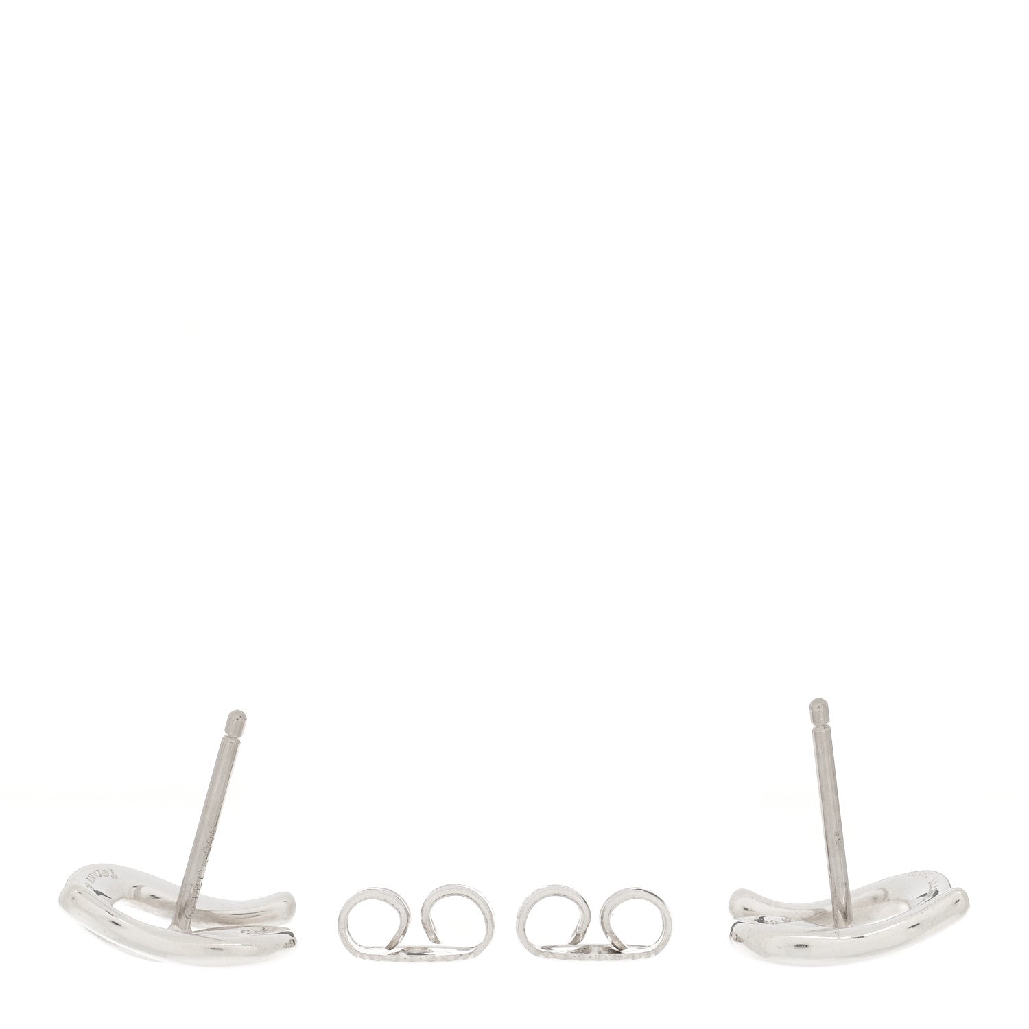 Tiffany Sterling Silver Elsa Peretti Open Wave Earrings 3 of 4