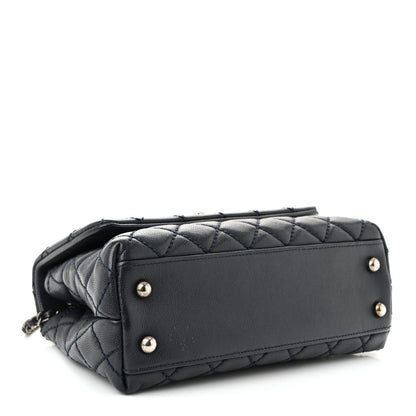 Chanel Caviar Lizard Quilted Mini Coco Handle Flap Navy 4 of 11