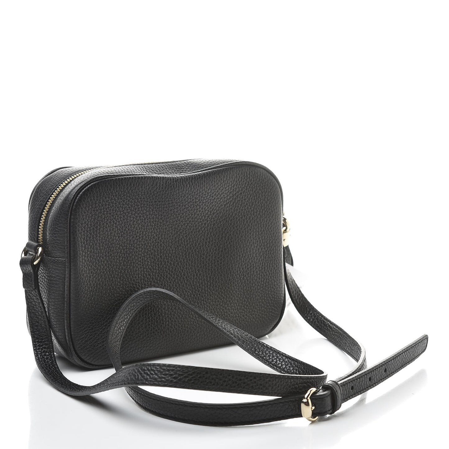 Pebbled Calfskin Small Soho Disco Bag Black