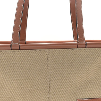 Loewe Canvas Calfskin Cushion Tote Natural 7 of 12
