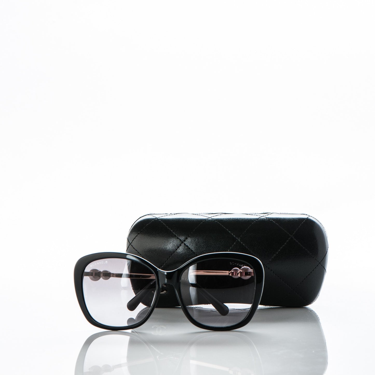 Acetate Butterfly Winter Pearl Sunglasses 5339-H Black