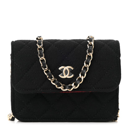 Chanel Jersey Quilted Micro Mini Flap Black 1 of 11