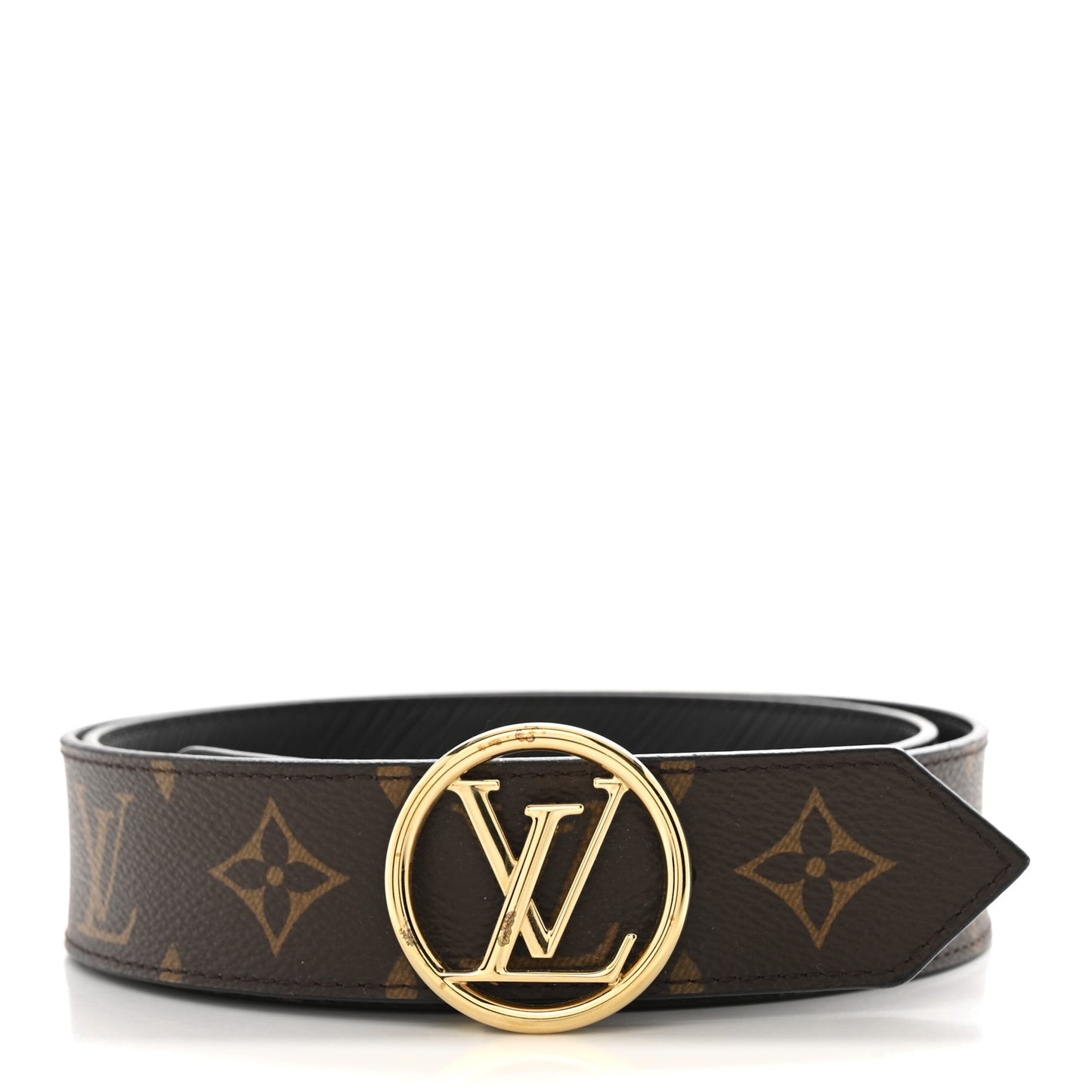 Monogram Epi 35mm LV Circle Reversible Belt 85 34 Black