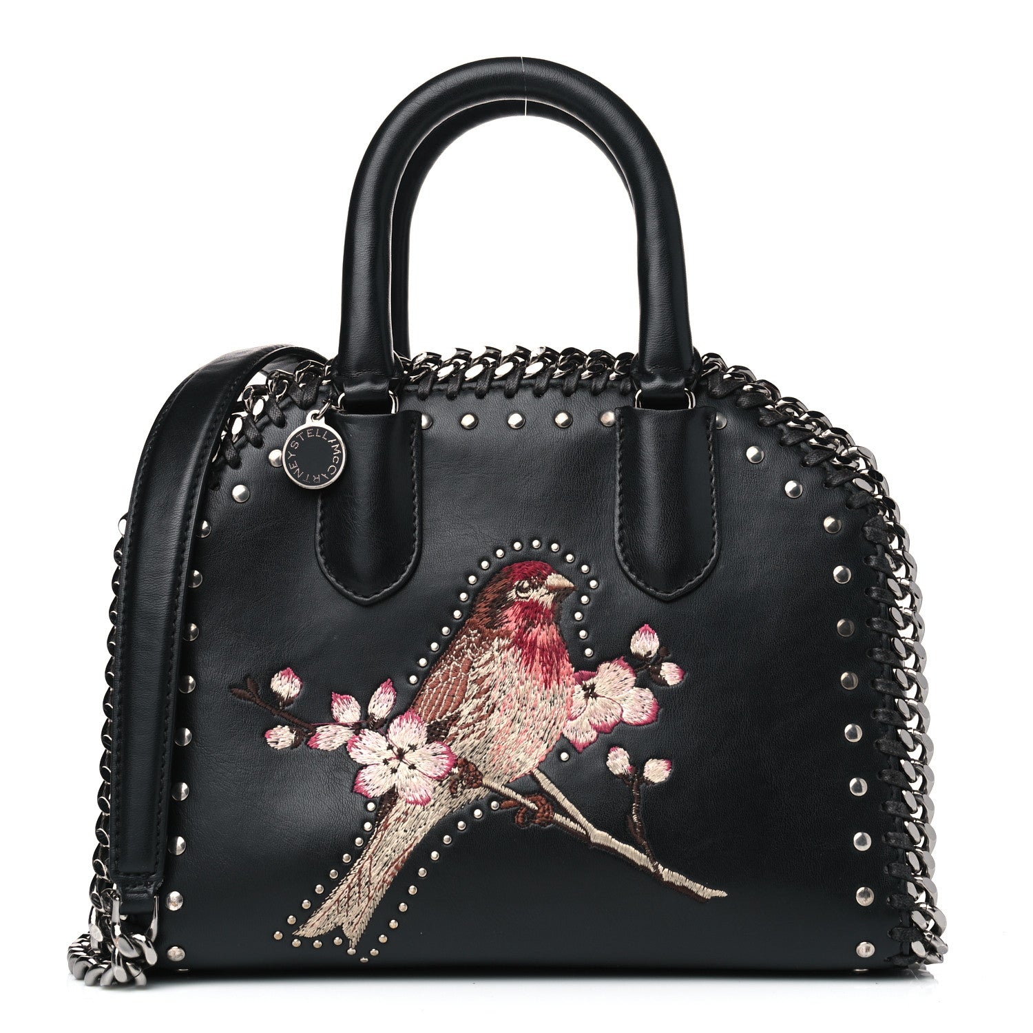 Stella McCartney Eco Alter Nappa Mini Falabella Box Bird Top Handle Bag Black 1 of 5