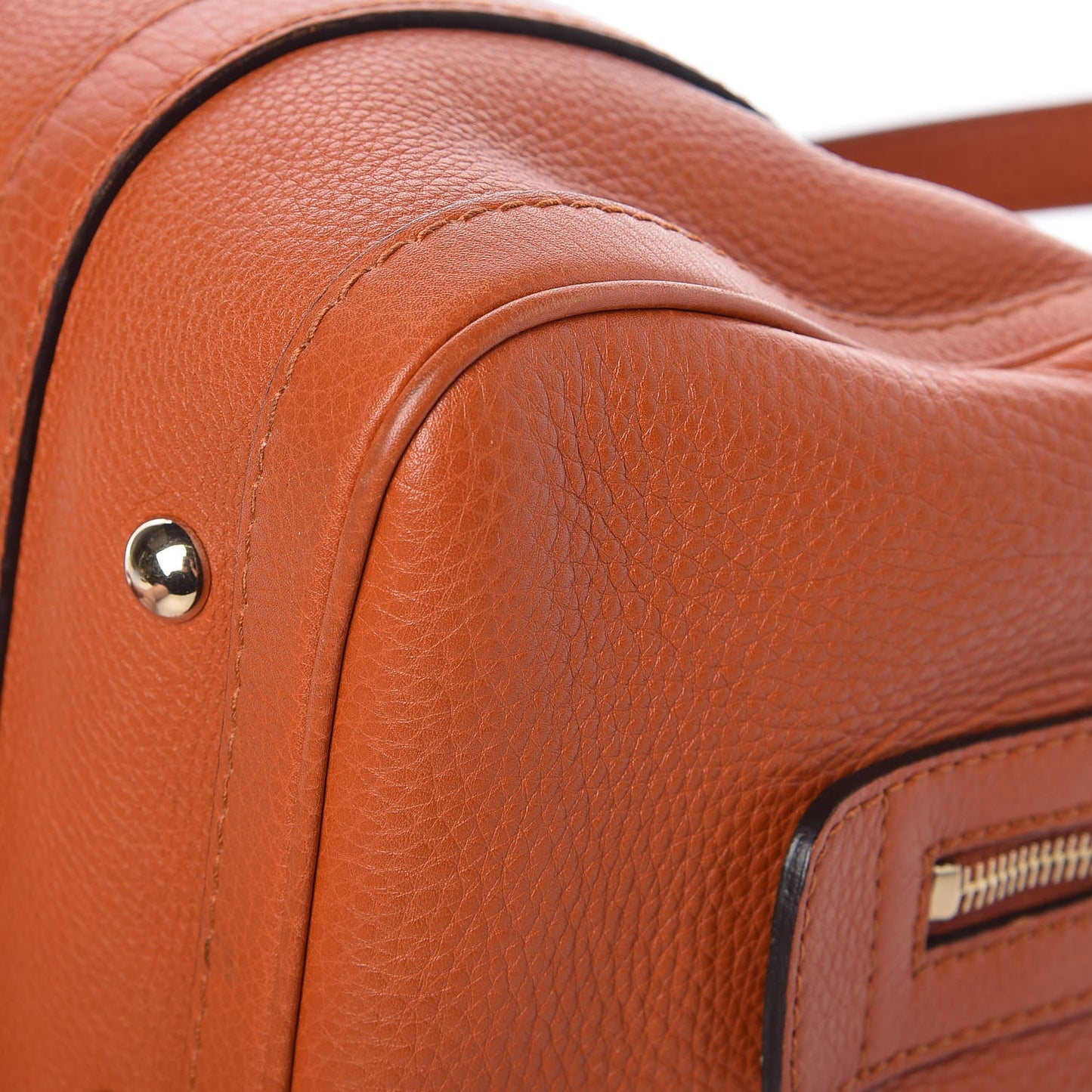 Pebbled Calfskin Small Boston Orange