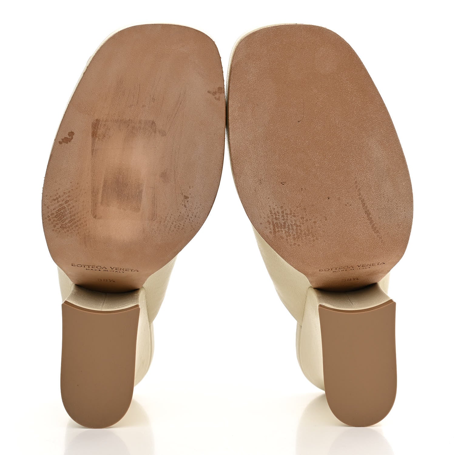 Bottega Veneta Nappa Stack Mule Sandals 38.5 Sea Salt 5 of 9