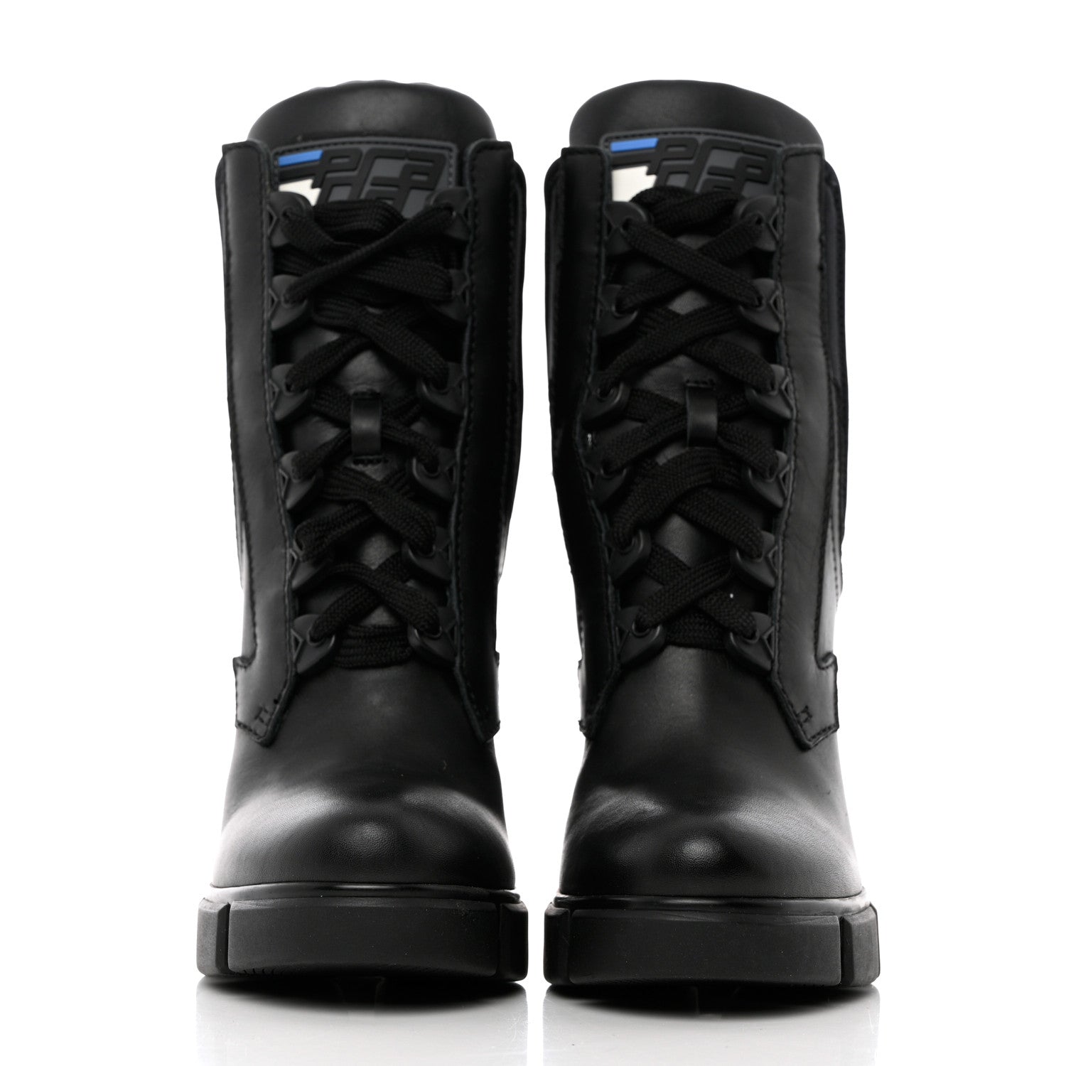 Prada Vitello Montana Neoprene Lace Up Chelsea 110mm Ankle Boots 35 Black 2 of 11