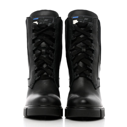 Prada Vitello Montana Neoprene Lace Up Chelsea 110mm Ankle Boots 35 Black 2 of 11