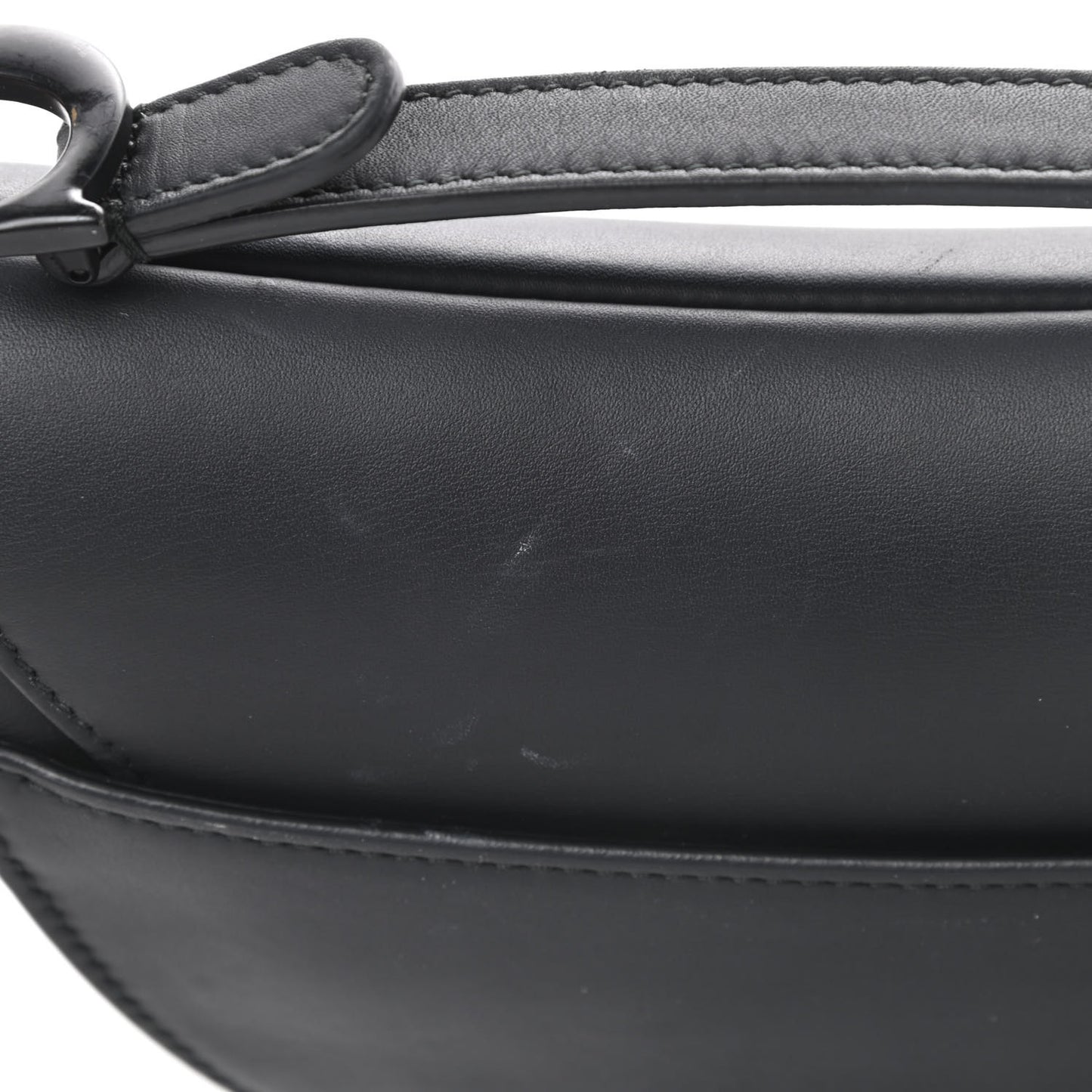 Ultra Matte Calfskin Mini Saddle Bag Black