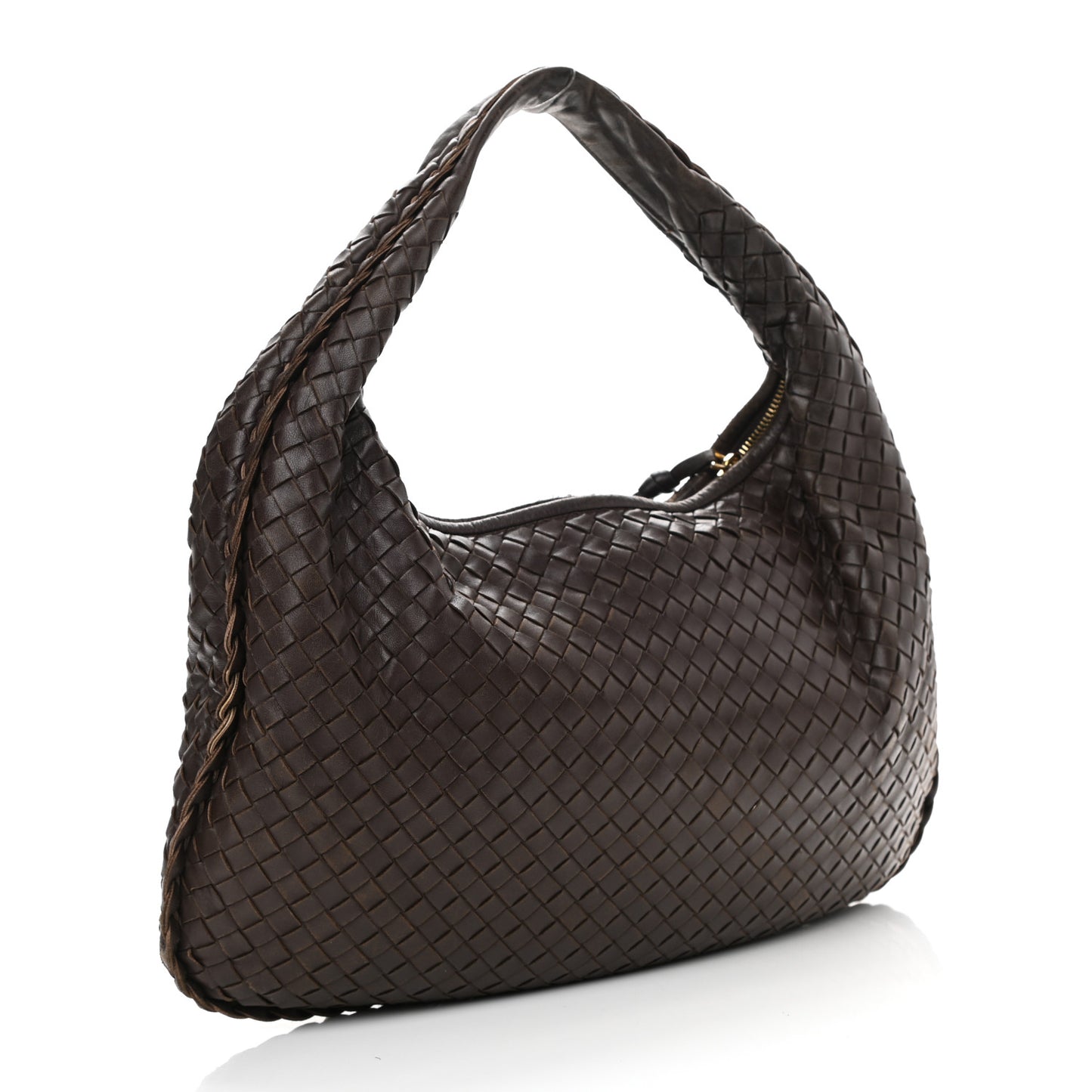 Nappa Intrecciato Medium Veneta Hobo Ebano