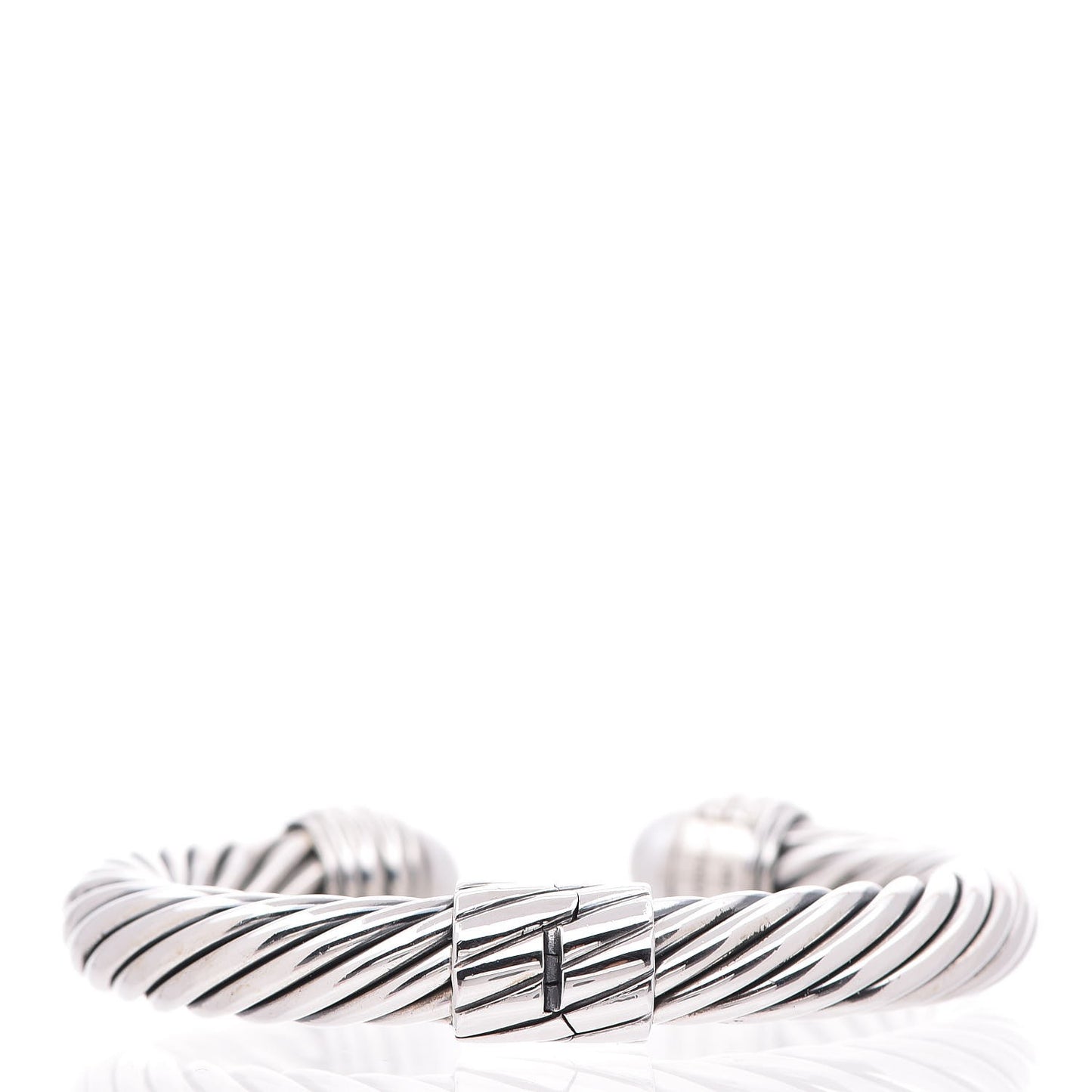 Sterling Silver Pearl 10mm Cable Classics Hinged Bracelet