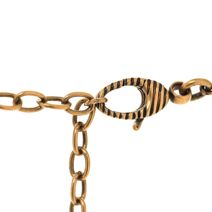 Gucci Metal Crystal Loved Short Necklace Aged Gold 4 of 5