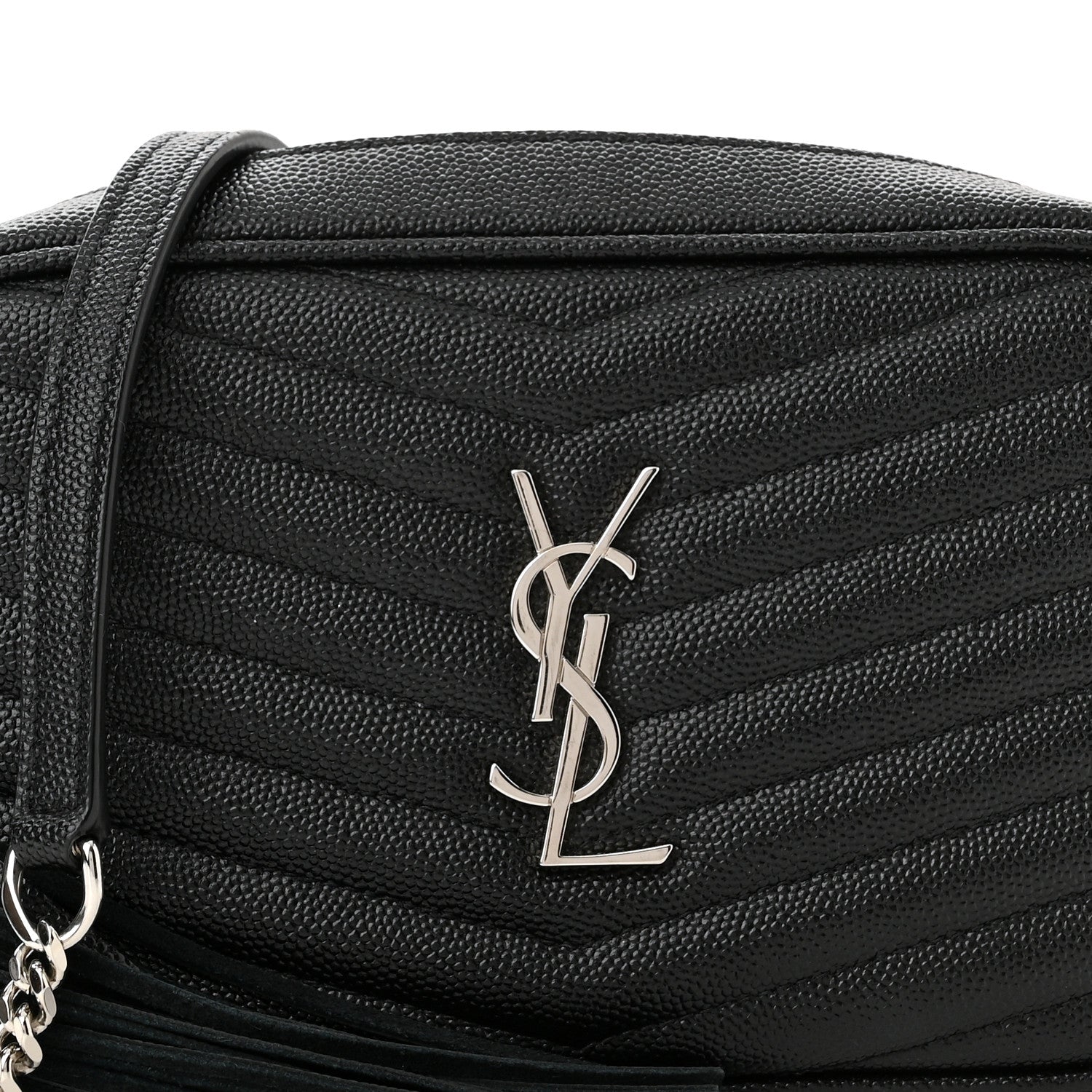 Saint Laurent Grain De Poudre Matelasse Monogram Mini Lou Camera Bag Black 8 of 11