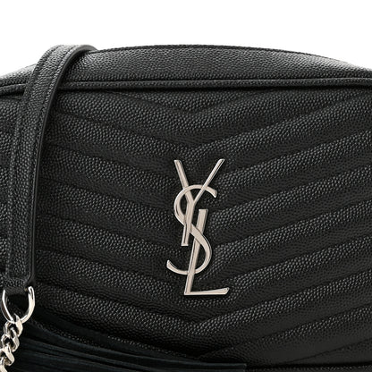 Saint Laurent Grain De Poudre Matelasse Monogram Mini Lou Camera Bag Black 8 of 11