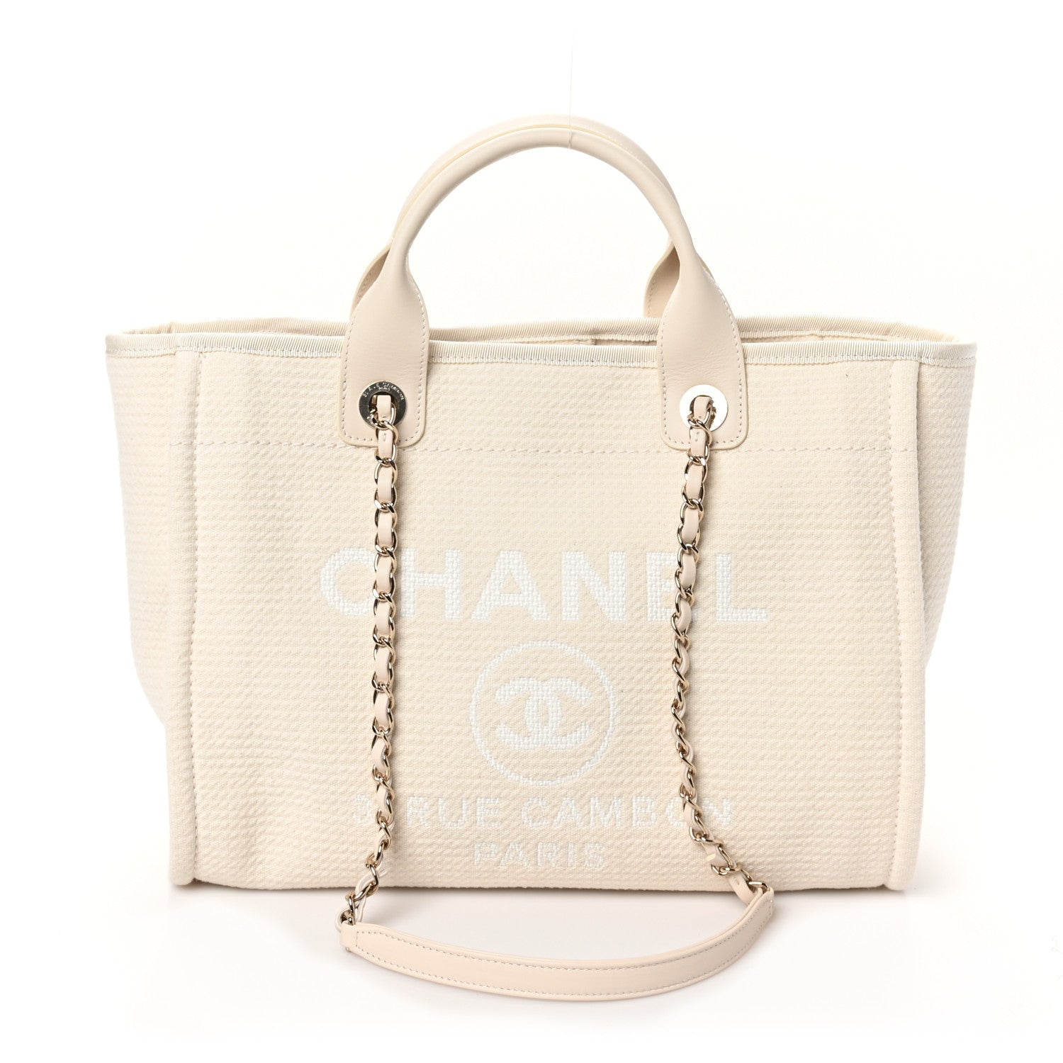 Chanel Mixed Fibers Small Deauville Tote White 1 of 11