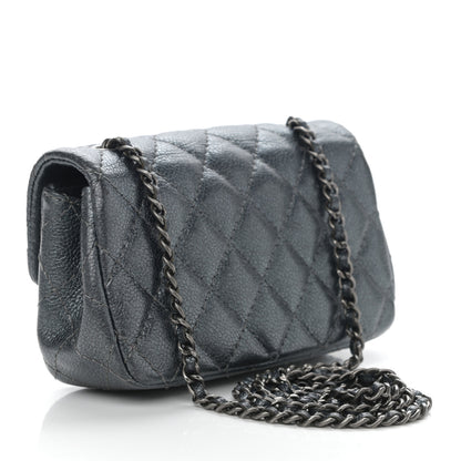 Chanel Metallic Caviar Quilted Extra Mini Flap Charcoal 3 of 11