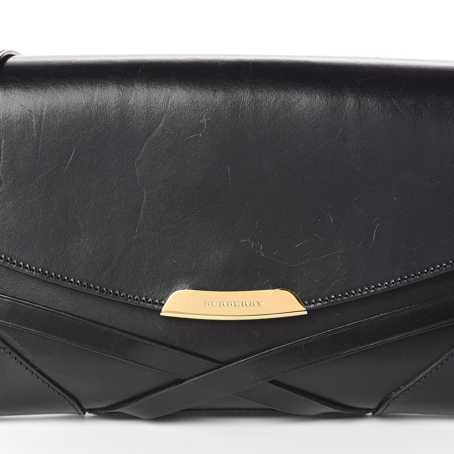 Burberry Polished Bridle Calfskin Katherine Crossbody Clutch Black 7 of 9