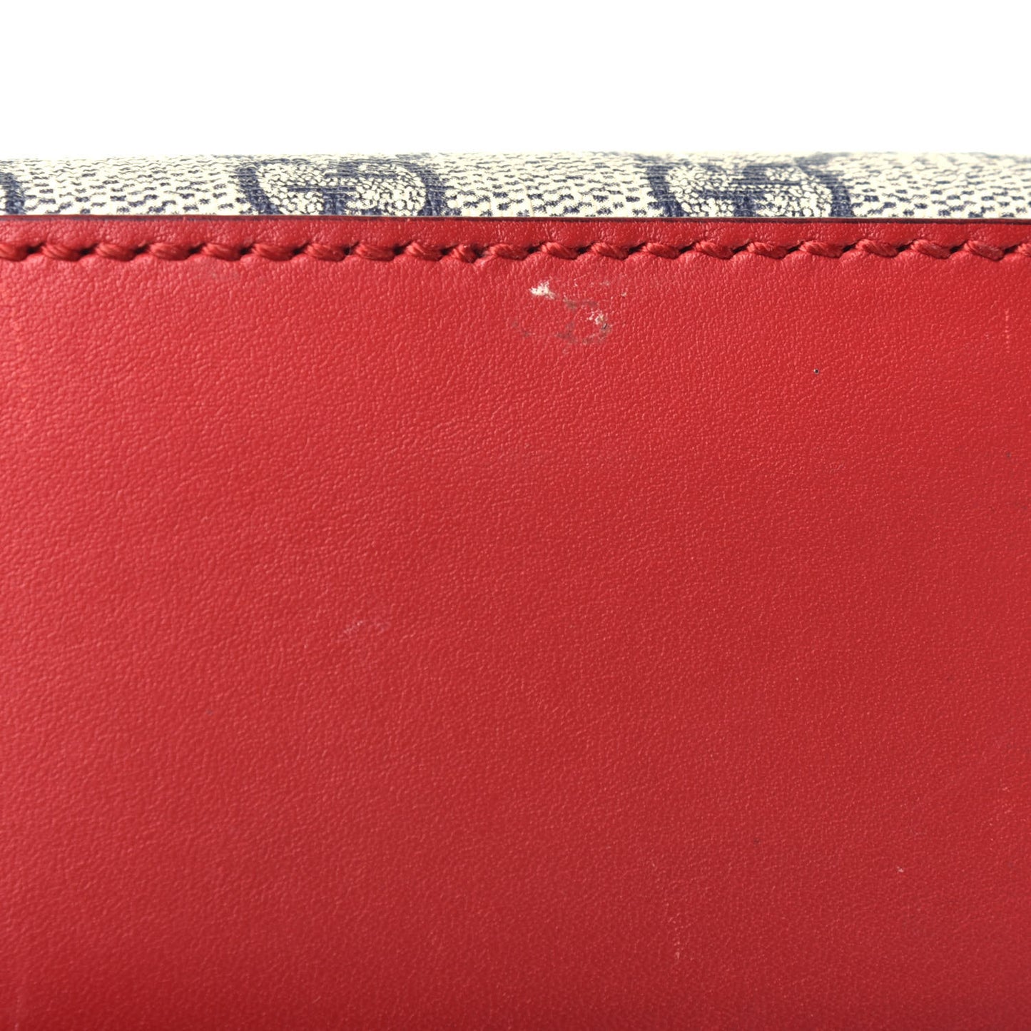GG Supreme Monogram Mini Chain Shoulder Bag Beige Blue Hibiscus Red