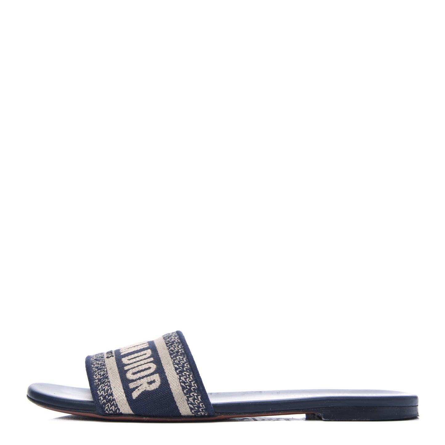 Canvas Embroidered Dway Mules Slide Sandals 38 Deep Blue
