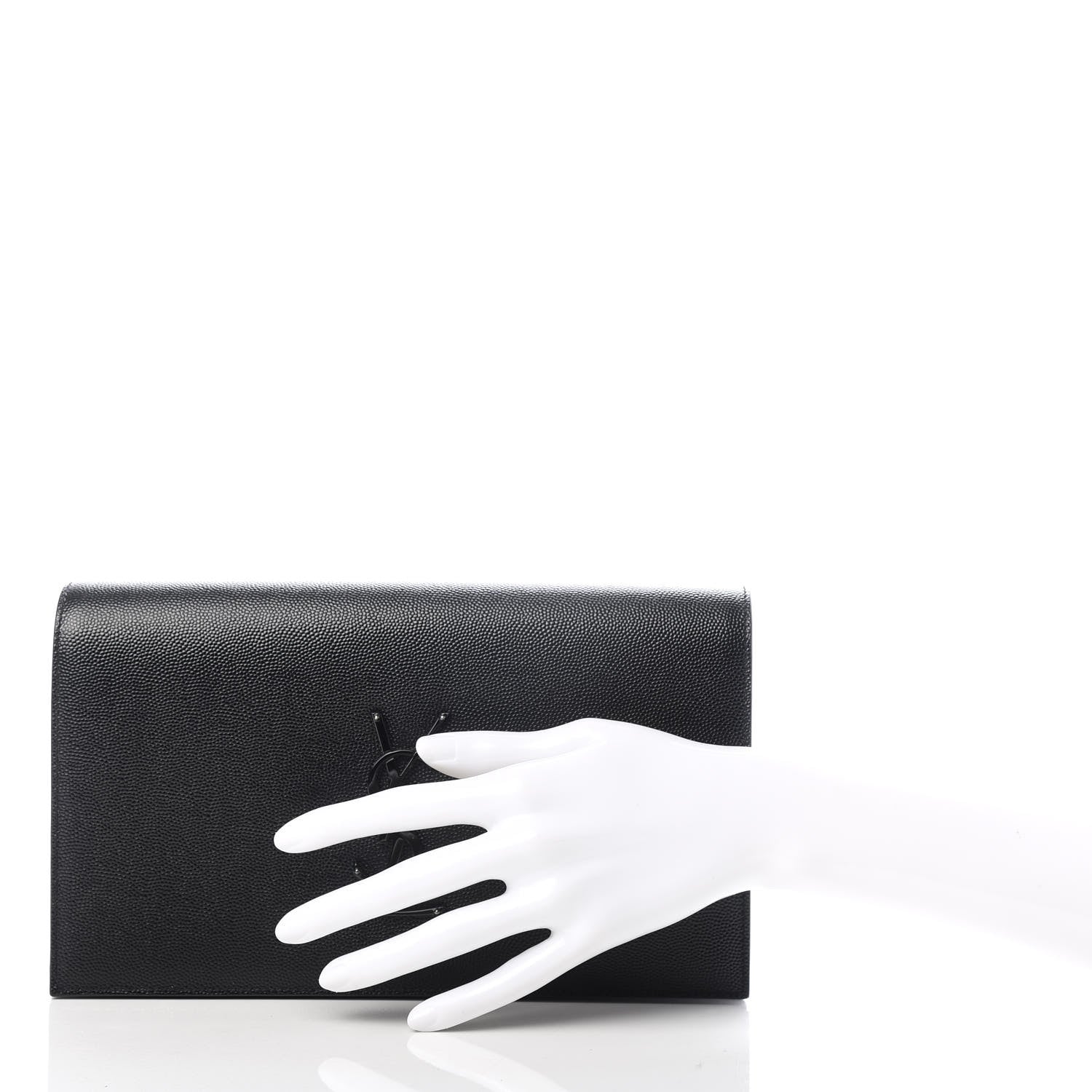 Saint Laurent Grain De Poudre Classic Monogram Kate Clutch Black 2 of 7