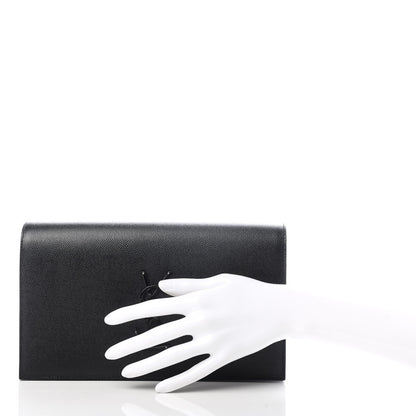 Saint Laurent Grain De Poudre Classic Monogram Kate Clutch Black 2 of 7