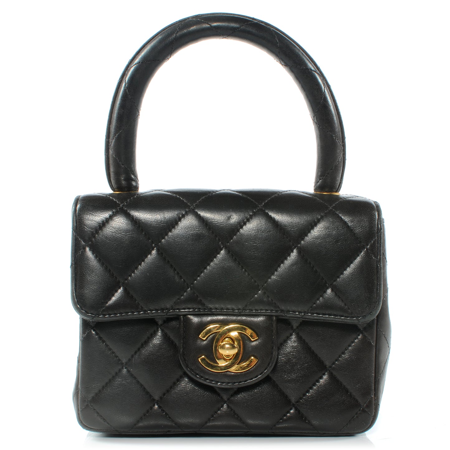 Lambskin Mini Kelly Flap Bag Black
