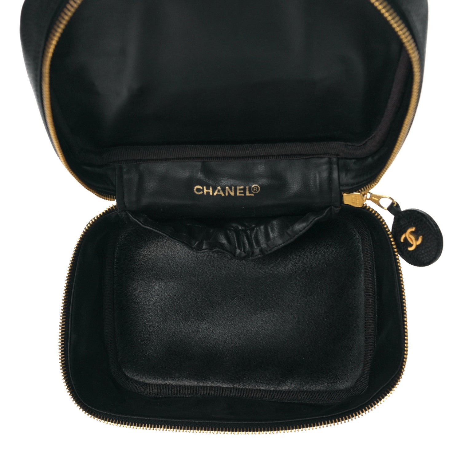 Chanel Caviar CC Vanity Cosmetic Case Black 5 of 10
