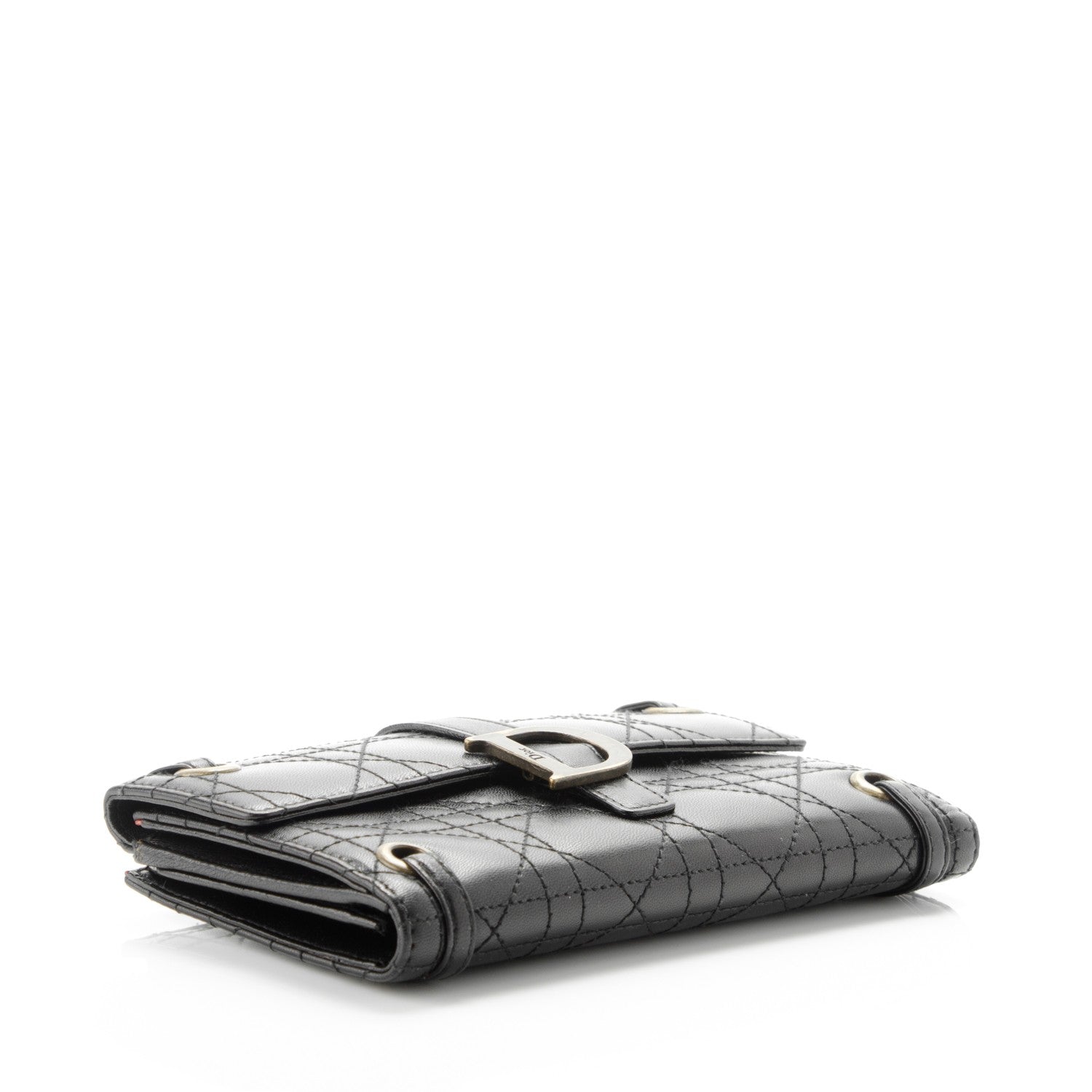 Christian Dior Lambskin Cannage Wallet Black 4 of 8