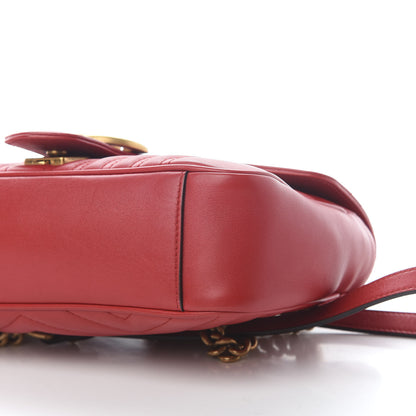 Gucci Calfskin Matelasse Small GG Marmont Shoulder Bag Hibiscus Red 8 of 8