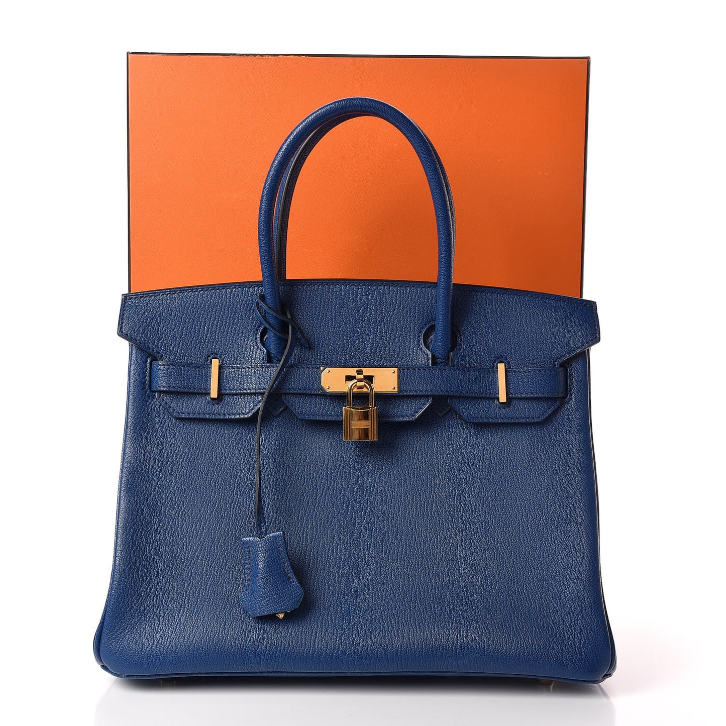Chevre Mysore Bi-Color Horseshoe Birkin 30 Bleu Sapphire Paon