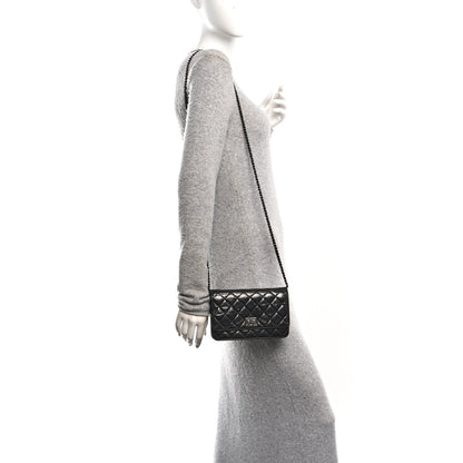 Chanel Glazed Aged Calfskin Reissue Wallet On Chain WOC So Black 2 of 11