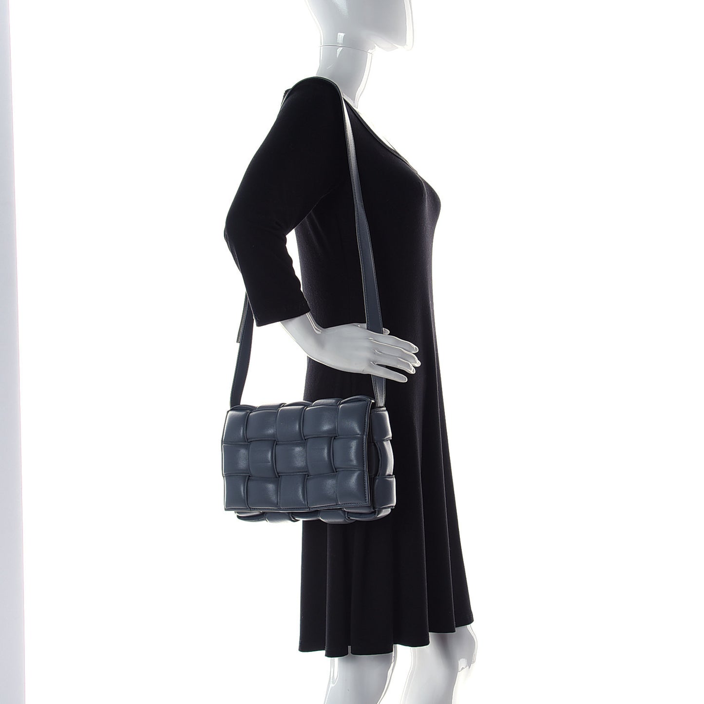 Nappa Maxi Intreccio Padded Cassette Crossbody Bag Thunder