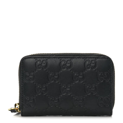 Gucci Guccissima Zip Around Card Case Black 1 of 8