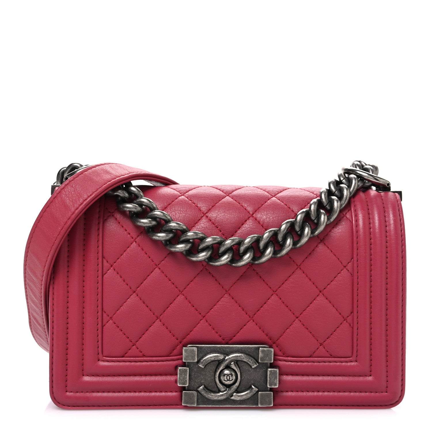 Chanel Calfskin Quilted Small Boy Flap Dark Pink 1 of 10