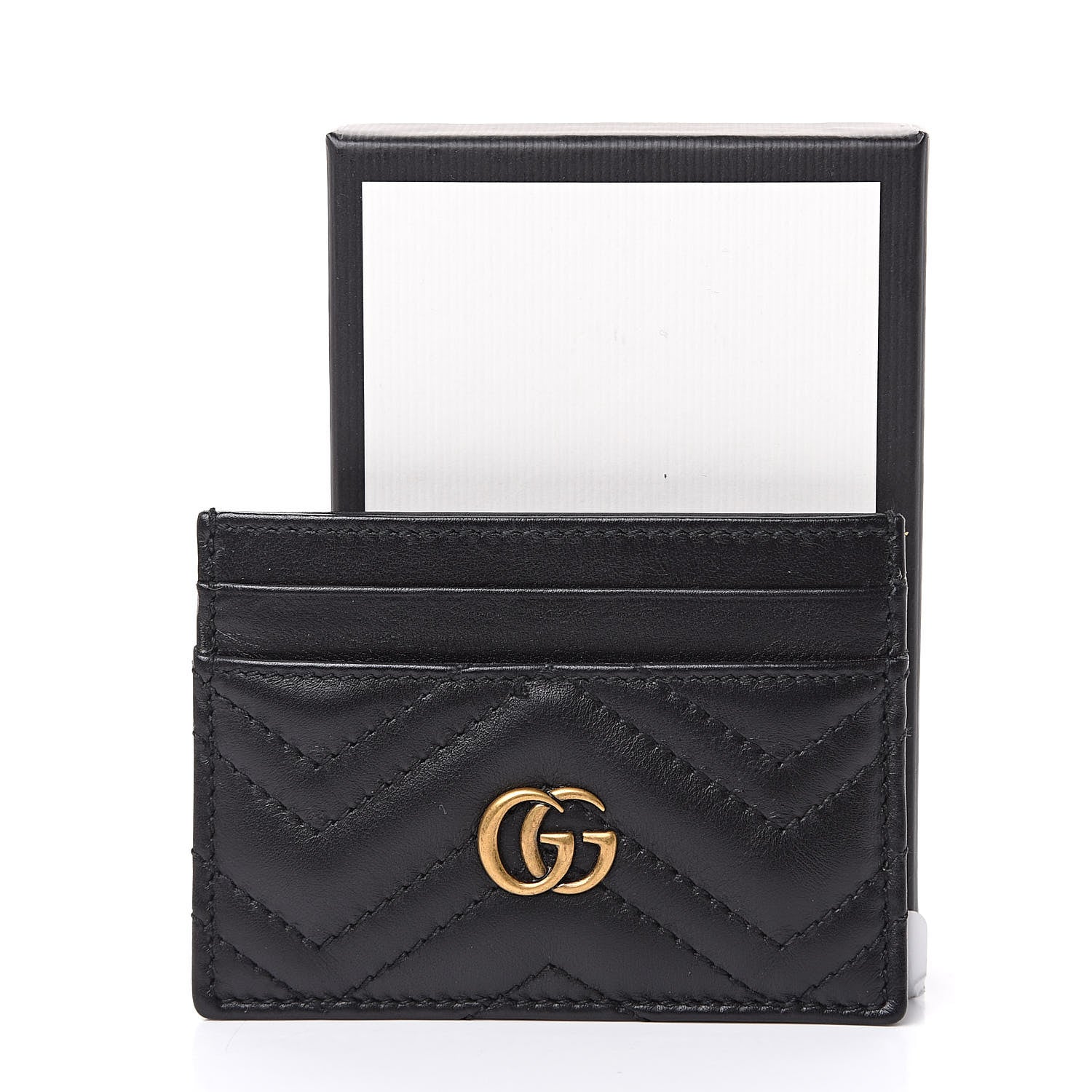 Gucci Calfskin Matelasse GG Marmont Card Holder Black 8 of 8