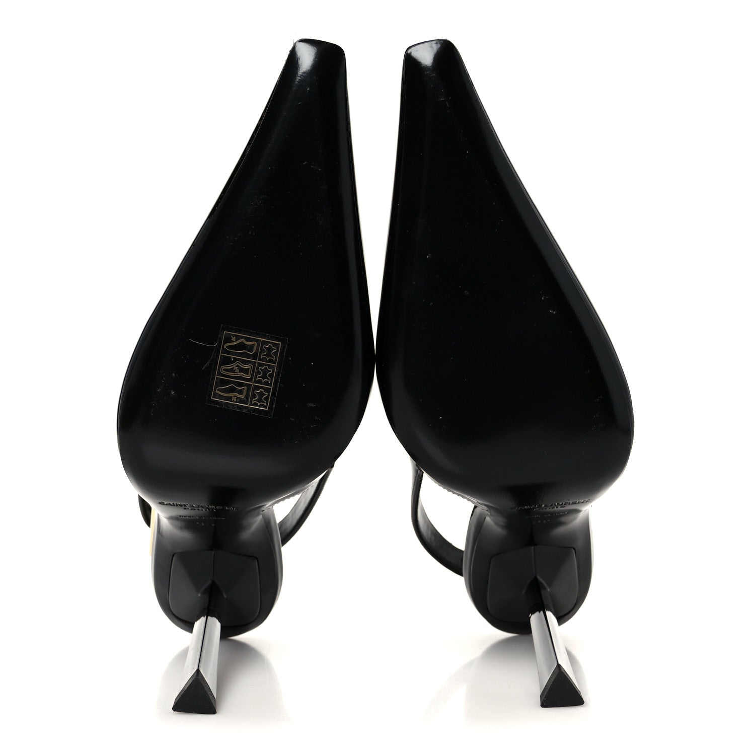 Saint Laurent Glazed Calfskin Lee Slingback Pumps 35 Black 6 of 10