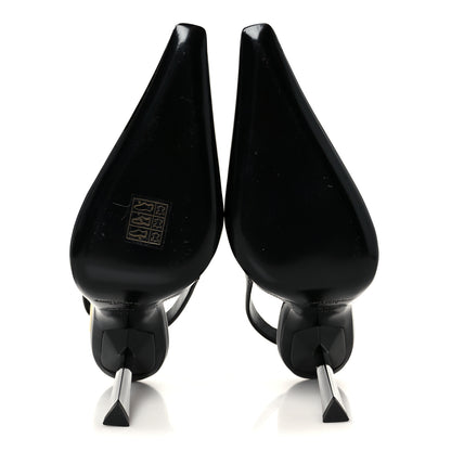 Saint Laurent Glazed Calfskin Lee Slingback Pumps 35 Black 6 of 10