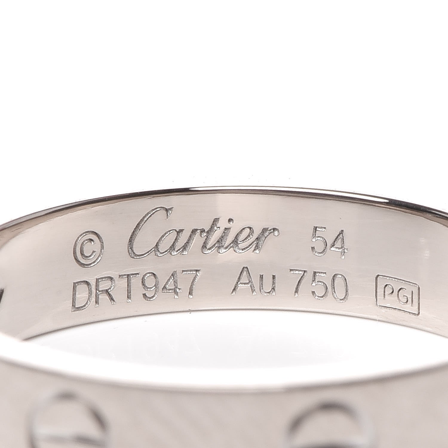 Cartier 18K White Gold Diamond 3.5mm LOVE Wedding Band Ring 54 6.75 4 of 4