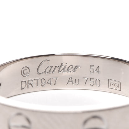 Cartier 18K White Gold Diamond 3.5mm LOVE Wedding Band Ring 54 6.75 4 of 4