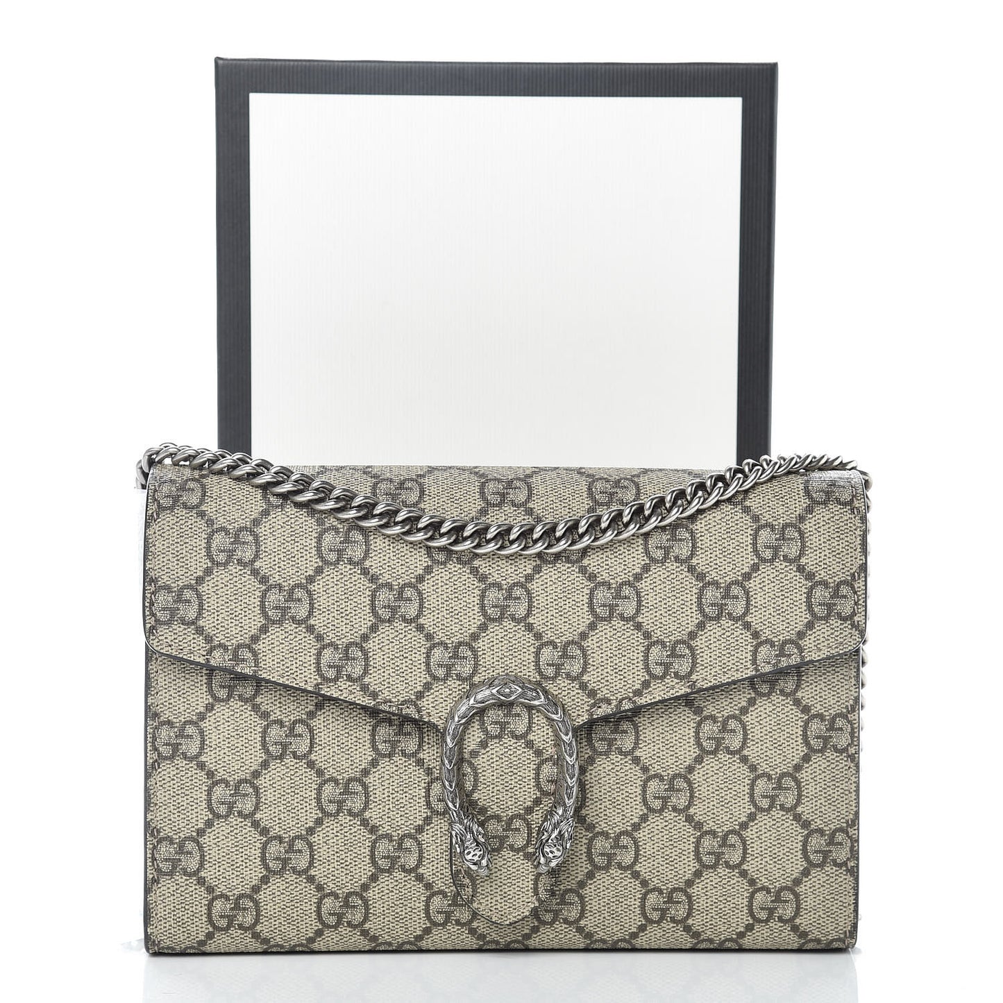 GG Supreme Monogram Mini Dionysus Chain Wallet Beige Taupe