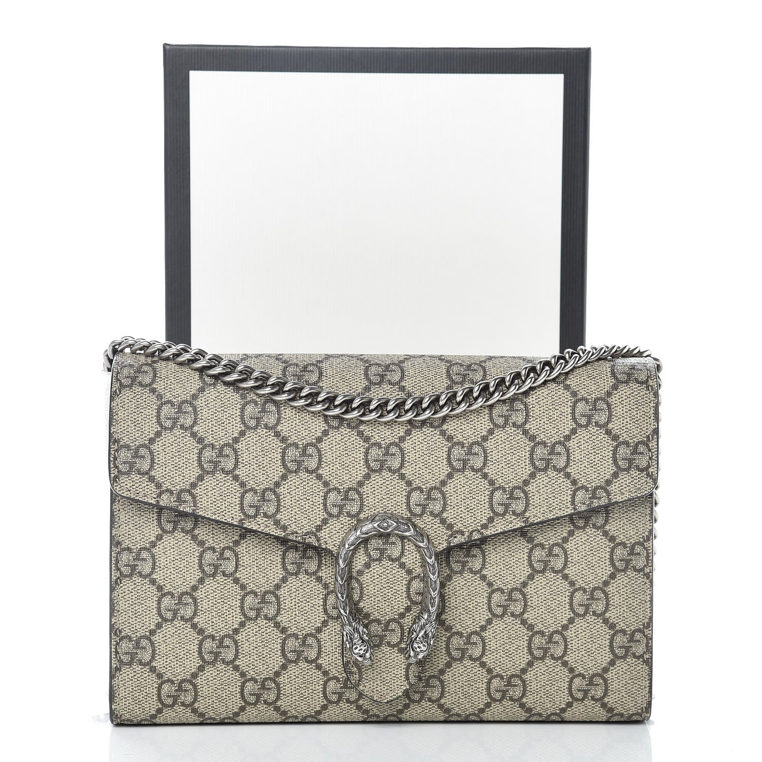 Gucci GG Supreme Monogram Mini Dionysus Chain Wallet Beige Taupe 12 of 12
